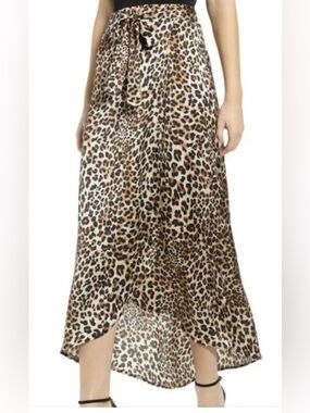 chic Leopard Print Maxi Skirt - Brown & Black